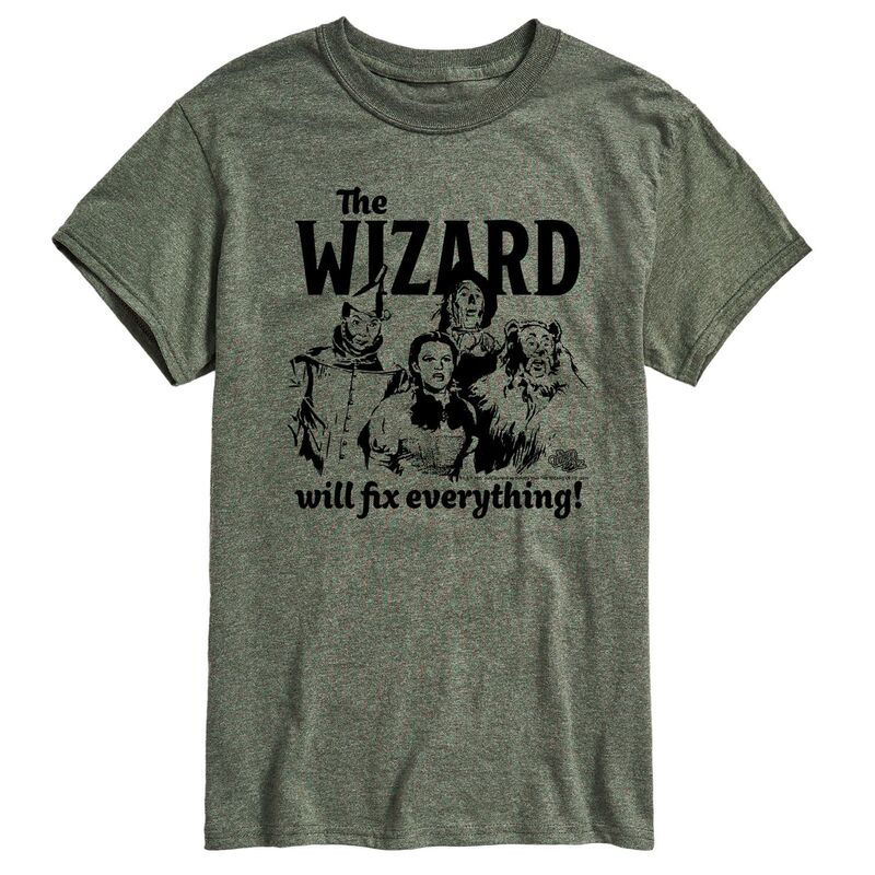 【送料無料】 ライセンス キャラクター メンズ Tシャツ トップス Men's Wizard Of Oz Wizard Will Fix Everything Graphic Tee Heather Green