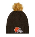 【送料無料】 ニューエラ レディース 帽子 アクセサリー Women's New Era Brown Cleveland Browns Snowy Cuffed...