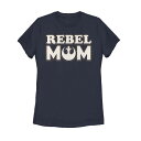 【送料無料】 ライセンス キャラクター レディース Tシャツ トップス Juniors' Star Wars Mother's Day Rebel Mom Graphic Tee Navy