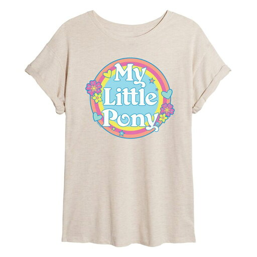 【送料無料】 ライセンス キャラクター レディース Tシャツ トップス Juniors' My Little Pony Retro Rainbow Flowy Tee Beige 【送料無料】 ライセンス キャラクター レディース Tシャツ トップス Juniors' My Little Pony Retro Rainbow Flowy Tee Beige