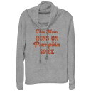 【送料無料】 アンブランデッド レディース Tシャツ トップス Plus Size This Mom Runs On Pumpkin Spice Cowlneck Graphic Lightweight Long Sleeve Gray Heather(4)