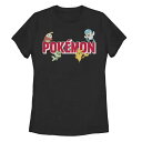 【送料無料】 ライセンス キャラクター レディース Tシャツ トップス Juniors' Pokemon Fuecoco Quaxly Sprigatito Pika Graphic Tee Black