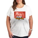 【送料無料】 ライセンス キャラクター レディース Tシャツ トップス Plus Friends Happy Turkey Day Graphic Tee White