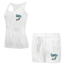 【送料無料】 アンブランデッド レディース ナイトウェア アンダーウェア Women's Concepts Sport White Philadelphia Eagles Plus Size Quartz Tank Top & Shorts Set Eag White