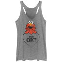 【送料無料】 ライセンス キャラクター レディース Tシャツ トップス Juniors' Sesame Street Elmo You Ok Graphic R...