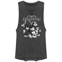 【送料無料】 ディズニー レディース Tシャツ トップス Disney's Kingdom Hearts Heroes Poster Juniors' Graphic Tank Top Charcoal