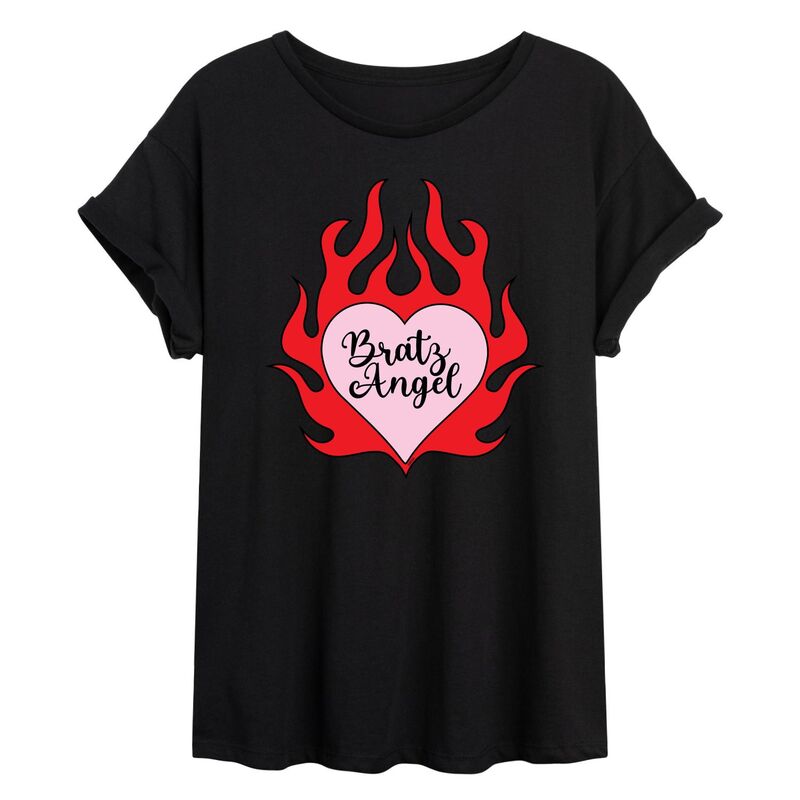【送料無料】 ライセンス キャラクター レディース Tシャツ トップス Juniors' Bratz Angel Flowy Tee Black