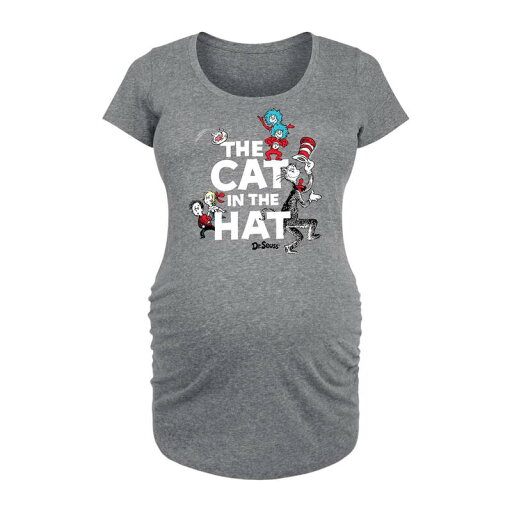 【送料無料】 ライセンス キャラクター レディース Tシャツ トップス Maternity Dr. Seuss Cat In The Hat Cover Graphic Tee Heather Gray 【送料無料】 ライセンス キャラクター レディース Tシャツ トップス Maternity Dr. Seuss Cat In The Hat Cover Graphic Tee Heather Gray