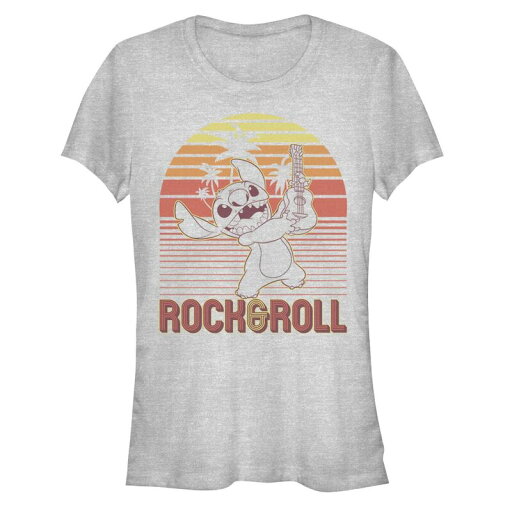 【送料無料】 ディズニー レディース Tシャツ トップス Disney's Lilo & Stitch Rock And Roll Stitch Juniors' Graphic Tee Athletic Heather 【送料無料】 ディズニー レディース Tシャツ トップス Disney's Lilo & Stitch Rock And Roll Stitch Juniors' Graphic Tee Athletic Heather