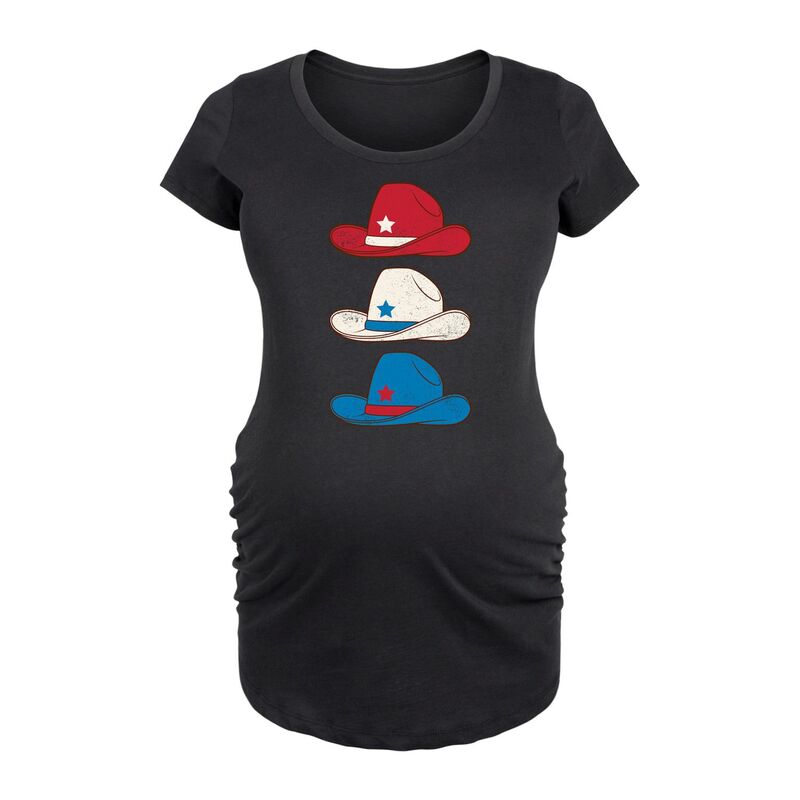 【送料無料】 ライセンス キャラクター レディース Tシャツ トップス Maternity Red White Blue Cowboy Hat Graphic Tee Black