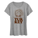 【送料無料】 ライセンス キャラクター レディース Tシャツ トップス Women's Peanuts Woodstock Turkey Graphic Tee Heather Gray