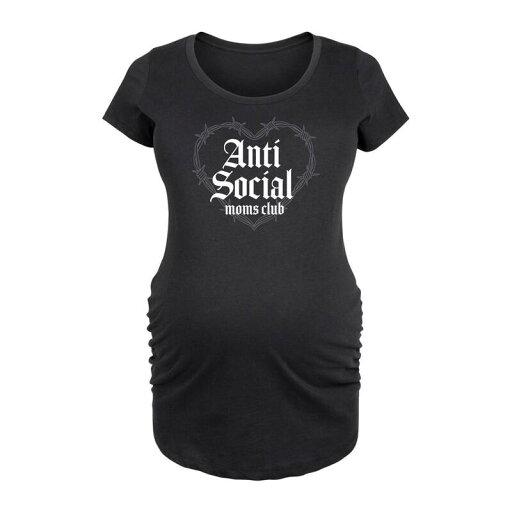 【送料無料】 アンブランデッド レディース Tシャツ トップス Maternity Anti Social Mom Club Graphic Tee Black 【送料無料】 アンブランデッド レディース Tシャツ トップス Maternity Anti Social Mom Club Graphic Tee Black