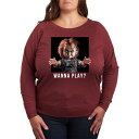 【送料無料】 ライセンス キャラクター レディース Tシャツ トップス Plus Size Chucky Play Pullover Heather Dark ...