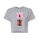 【送料無料】 ライセンス キャラクター レディース Tシャツ トップス Juniors' Diet Coke Bottle Bow Cropped Tee He...