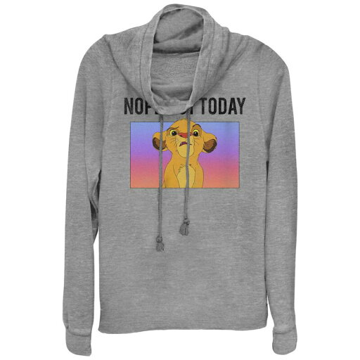 【送料無料】 ライセンス キャラクター レディース Tシャツ トップス Disney's The Lion King Simba Not Today Meme Juniors' Cowlneck Graphic Lightweight Long Sleeve Gray Heather 【送料無料】 ライセンス キャラクター レディース Tシャツ トップス Disney's The Lion King Simba Not Today Meme Juniors' Cowlneck Graphic Lightweight Long Sleeve Gray Heather