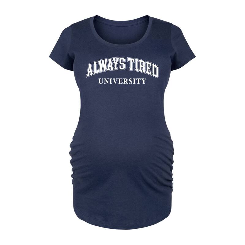 【送料無料】 ライセンス キャラクター レディース Tシャツ トップス Maternity Always Tired University Graphic Tee Navy