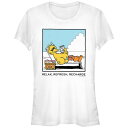 【送料無料】 ライセンス キャラクター レディース Tシャツ トップス Juniors' Sesame Street Big Bird Relaxing Gra...