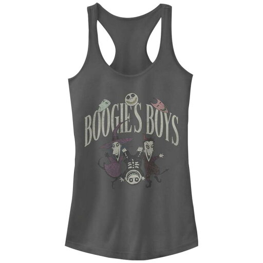 【送料無料】 ディズニー レディース Tシャツ トップス Disney's The Nightmare Before Christmas Boogie's Boys Juniors' Racerback Tank Top Charcoal 【送料無料】 ディズニー レディース Tシャツ トップス Disney's The Nightmare Before Christmas Boogie's Boys Juniors' Racerback Tank Top Charcoal