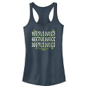 【送料無料】 ライセンス キャラクター レディース Tシャツ トップス Juniors' Beetlejuice Trippy Call Racerback T...