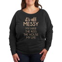 【送料無料】 ライセンス キャラクター レディース Tシャツ トップス Plus Size It's All Messy Pullover Heather Ch...