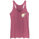 【送料無料】 ライセンス キャラクター レディース Tシャツ トップス Juniors' Pokemon Sleeping Pikachu Tri-Blend Racerback Graphic Tank Top Pink Heather