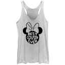 【送料無料】 ディズニー レディース Tシャツ トップス Disney's Minnie Mouse Best Cousin Ever Juniors' Racerback Tank Top White Heather(4)