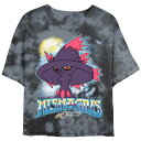 【送料無料】 ライセンス キャラクター レディース Tシャツ トップス Juniors' Pokemon Ghostly Mismagius Crop Top Bombard Wash Graphic Tee Black Charcoal
