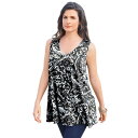 【送料無料】 ロアマンズ レディース Tシャツ トップス Roaman's Swing Ultimate Tank Black Textured Paisley(4)