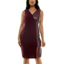 【送料無料】 ニナレオナルド レディース ワンピース トップス Women's Nina Leonard Mixed Pleather Sheath Dress...