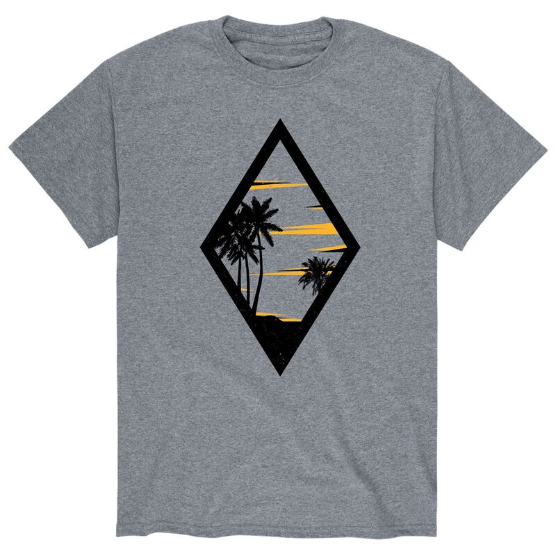 【送料無料】 ライセンス キャラクター メンズ Tシャツ トップス Men's Diamond Beach Scene Tee Gray
