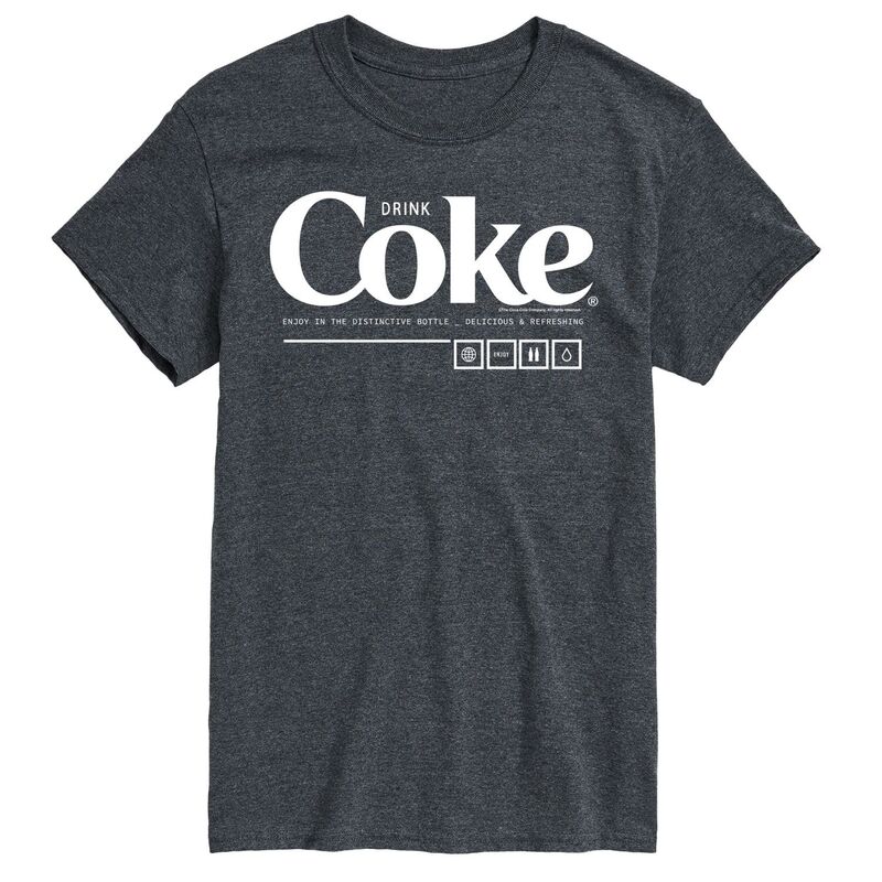 【送料無料】 ライセンス キャラクター メンズ Tシャツ トップス Men's Coca-Cola Drink Coke Enjoy Graphic Tee Gray