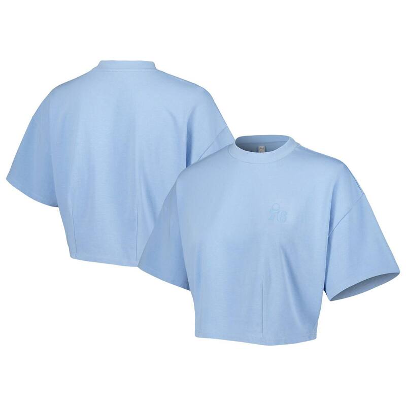 【送料無料】 アンブランデッド レディース Tシャツ トップス Men's Lusso Light Blue Philadelphia 76ers Nola Faded Tonal Cropped T-Shirt 76r Light