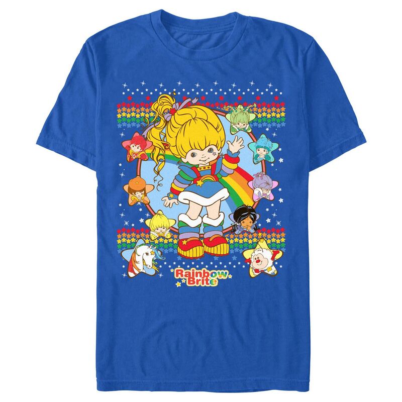 アニメキャラクター メンズ トップス Tシャツ グラフィック Licensed Character Men's Rainbow Brite Star Icons Graphic Tee Royal