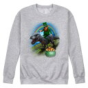 【送料無料】 ライセンス キャラクター メンズ Tシャツ トップス Men's Dino St Patrick's Day Fleece Sweatshirt Heather Gray(4)
