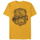 【送料無料】 ライセンス キャラクター メンズ Tシャツ トップス Men's Harry Potter Hufflepuff Crest Draw Graphic Tee Gold