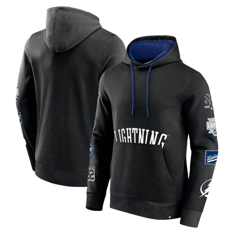 【送料無料】 アンブランデッド メンズ Tシャツ トップス Men's Fanatics Branded Black Tampa Bay Lightning Wild Winner Fleece Pullover Hoodie Lgh Black