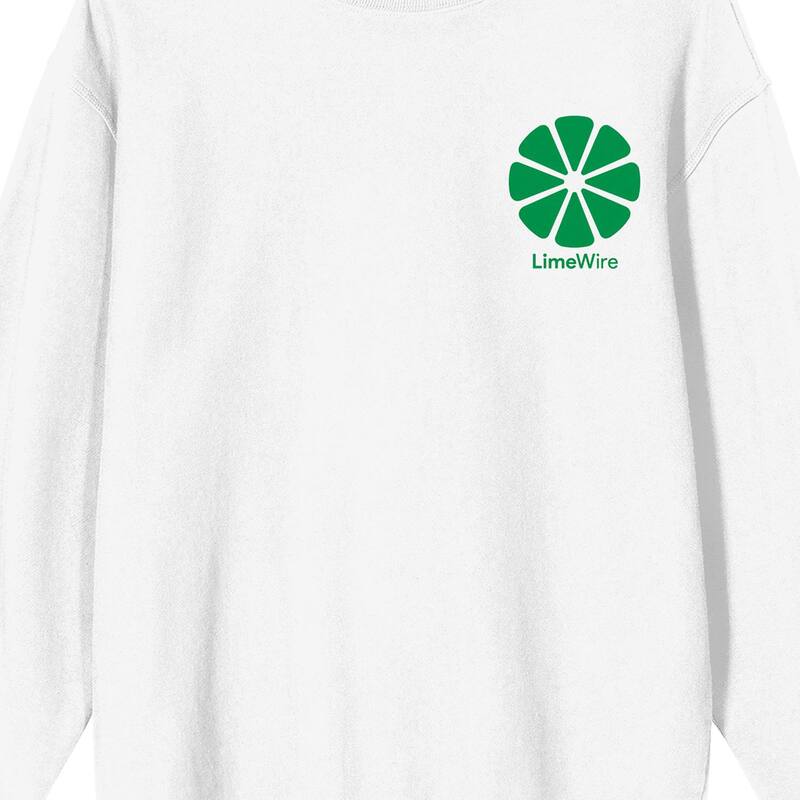 【送料無料】 ライセンス キャラクター メンズ Tシャツ トップス Men's LimeWire White Logo Graphic Sweatshirt White