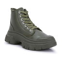 【送料無料】 ロンドンラグ レディース ブーツ・レインブーツ シューズ London Rag Roxane Women's Chunky Lace Up Boots Khaki(4)
