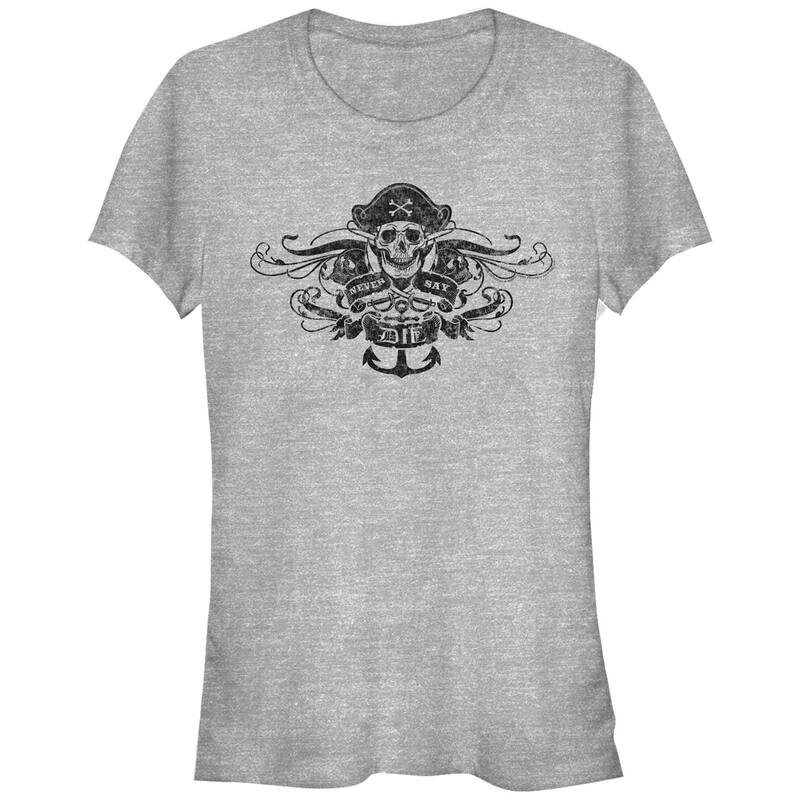 【送料無料】 ライセンス キャラクター レディース Tシャツ トップス Juniors' The Goonies Never Say Die Pirate Emblem Graphic Tee Athletic Heather