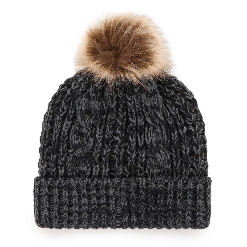 【送料無料】 アンブランデッド レディース 帽子 アクセサリー Women's '47 Black Carolina Panthers Logo Meeko Cuffed Knit Hat with Pom Pth Black
