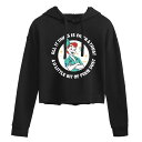 【送料無料】 ディズニー レディース Tシャツ トップス Disney's Peter Pan Juniors' Faith Trust Cropped Hoodie Black(4)
