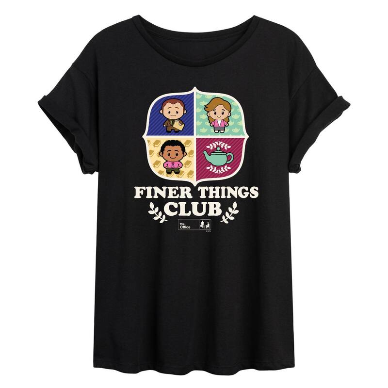 【送料無料】 ライセンス キャラクター レディース Tシャツ トップス Juniors' The Office Finer Things Flowy Tee Black