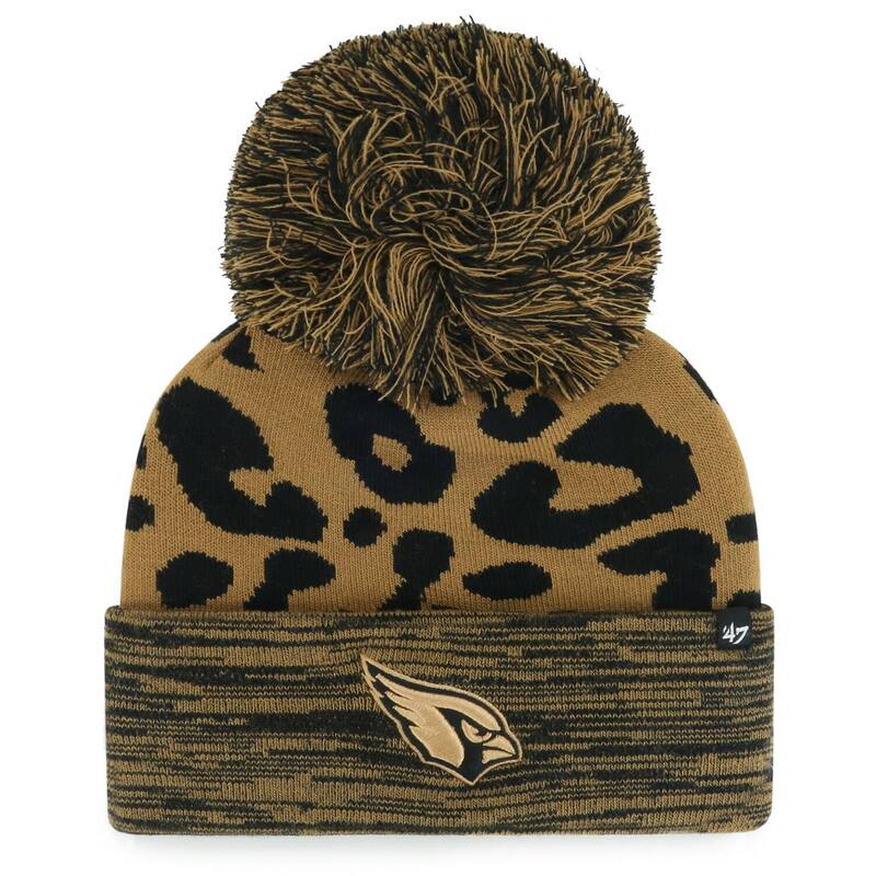 【送料無料】 アンブランデッド レディース 帽子 アクセサリー Women's '47 Brown Arizona Cardinals Rosette Cuffed Knit Hat with Pom Acr Brown