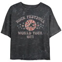 【送料無料】 アンブランデッド レディース Tシャツ トップス Juniors' Rock Festival World Tour 1977 Cropped G...