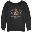 【送料無料】 アンブランデッド レディース Tシャツ トップス Juniors' Rock Festival World Tour 1977 Slouchy T...
