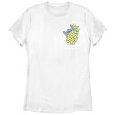 【送料無料】 ディズニー レディース Tシャツ トップス Disney's Lilo & Stitch Pineapple Eater Stitch Juniors' Graphic Tee White(4)
