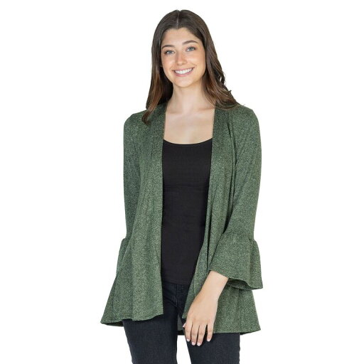 【送料無料】 24セブンコンフォート レディース ニット・セーター アウター Women's 24Seven Comfort Apparel 3/4-Sleeve Open Cardigan Olive 【送料無料】 24セブンコンフォート レディース ニット・セーター アウター Women's 24Seven Comfort Apparel 3/4-Sleeve Open Cardigan Olive