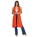 【送料無料】 24セブンコンフォート レディース ニット・セーター アウター Women's 24Seven Comfort Apparel Sleeveless Long Cardigan Vest with Side Slit Orange(4)
