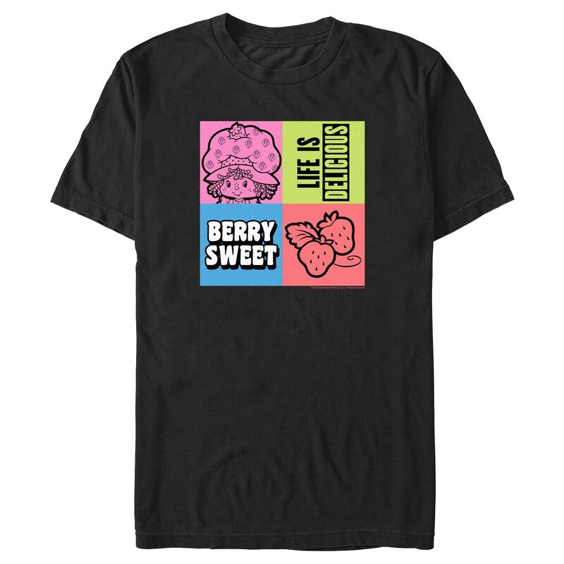 【送料無料】 ライセンス キャラクター メンズ Tシャツ トップス Men's Strawberry Shortcake Life Is Delicious Graphic Tee Black