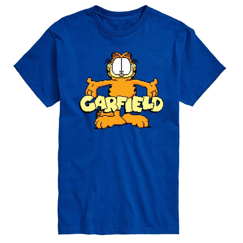 【送料無料】 ライセンス キャラクター メンズ Tシャツ トップス Men's Garfield Standing Logo Graphic Tee Blue